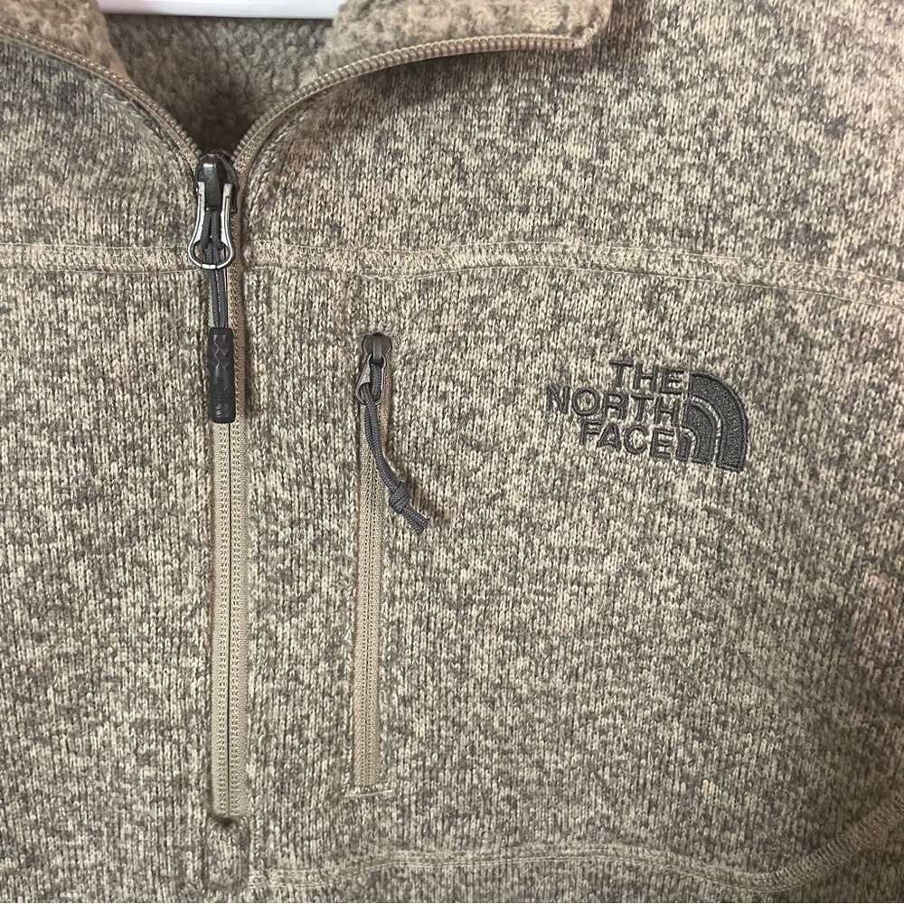 The North Face Gordon‎ Lyons 1/4 Zip Pullover Sherpa Lined Gray Oatmeal Size M - Picture 7 of 8